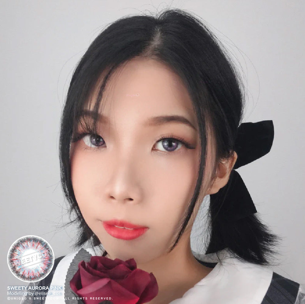 Sweety Aurora Pink (1 lens/pack)-Colored Contacts-SweetyCon