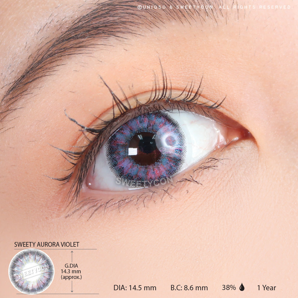 Sweety Aurora Violet (1 lens/pack)-Colored Contacts-SweetyCon