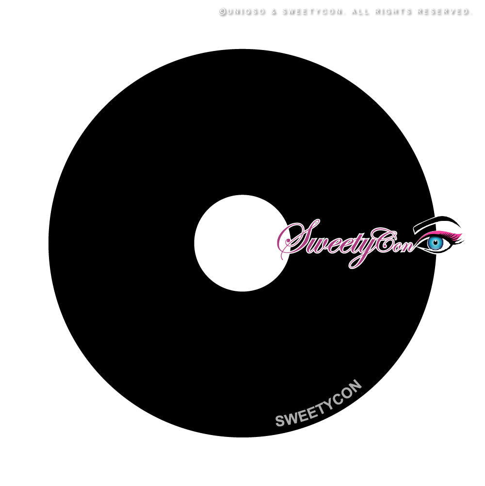 Sweety Black Sclera Contacts Sabretooth/Blackout/Black with Prescription (1 lens/pack)-Sclera Contacts-SweetyCon