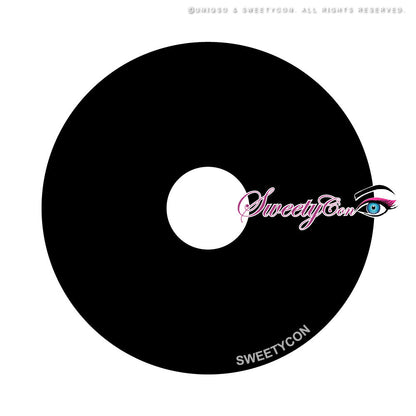 Sweety Black Sclera Contacts Sabretooth/Blackout/Black with Prescription (1 lens/pack)-Sclera Contacts-SweetyCon