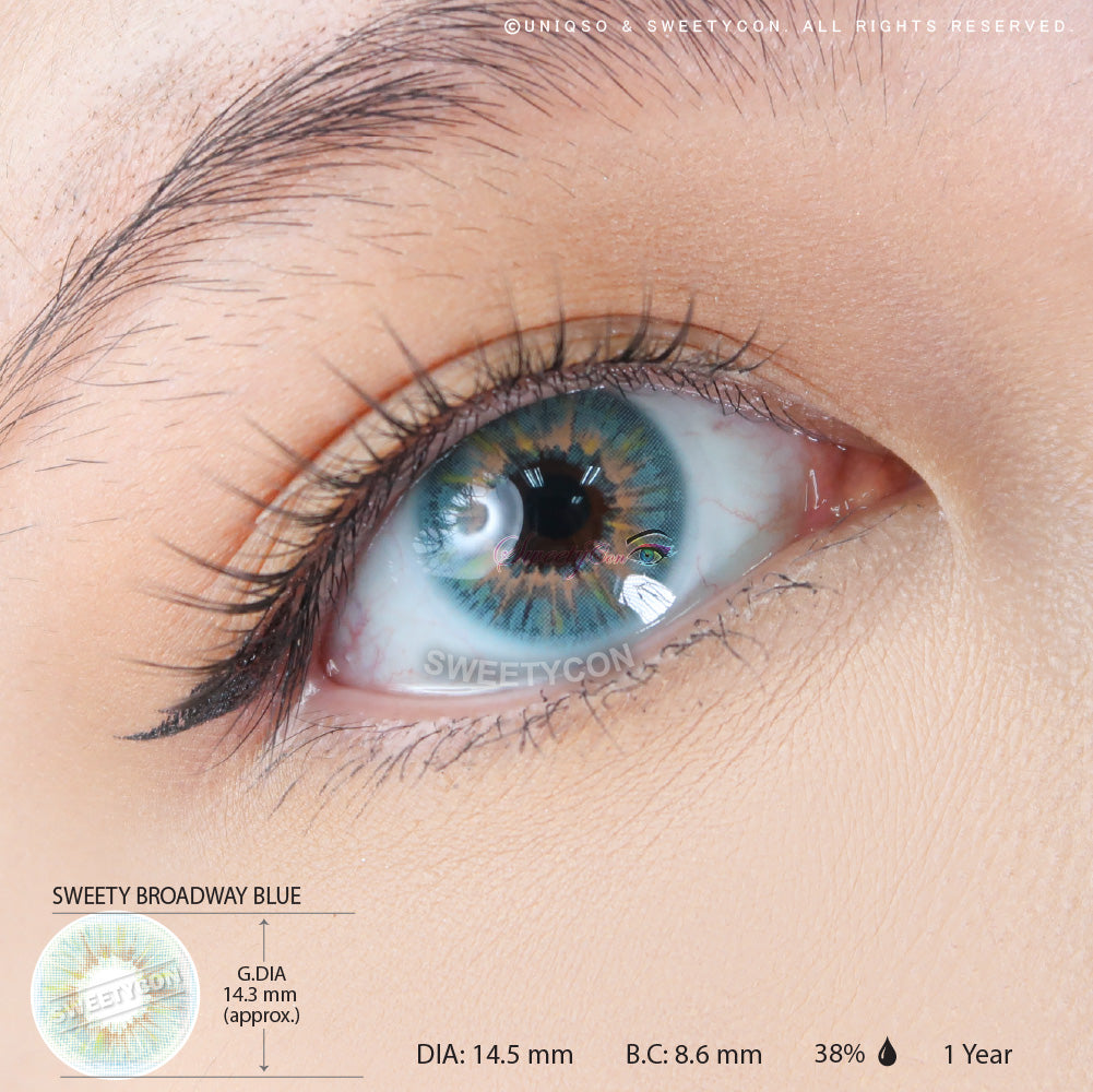 Sweety Broadway Blue (1 lens/pack)-Colored Contacts-SweetyCon