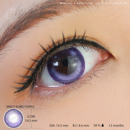 Sweety Bubbly Violet (1 lens/pack)-Colored Contacts-UNIQSO