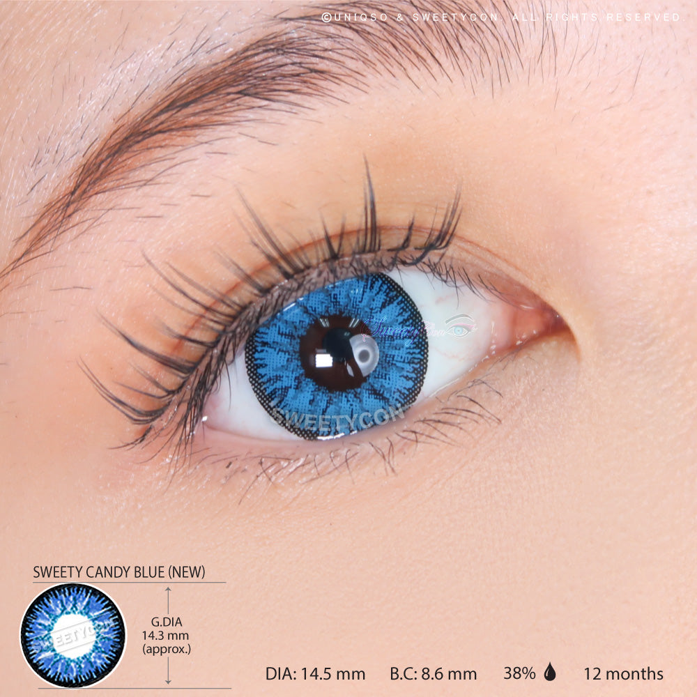 Sweety Candy Blue (New) (1 lens/pack)-Colored Contacts-SweetyCon