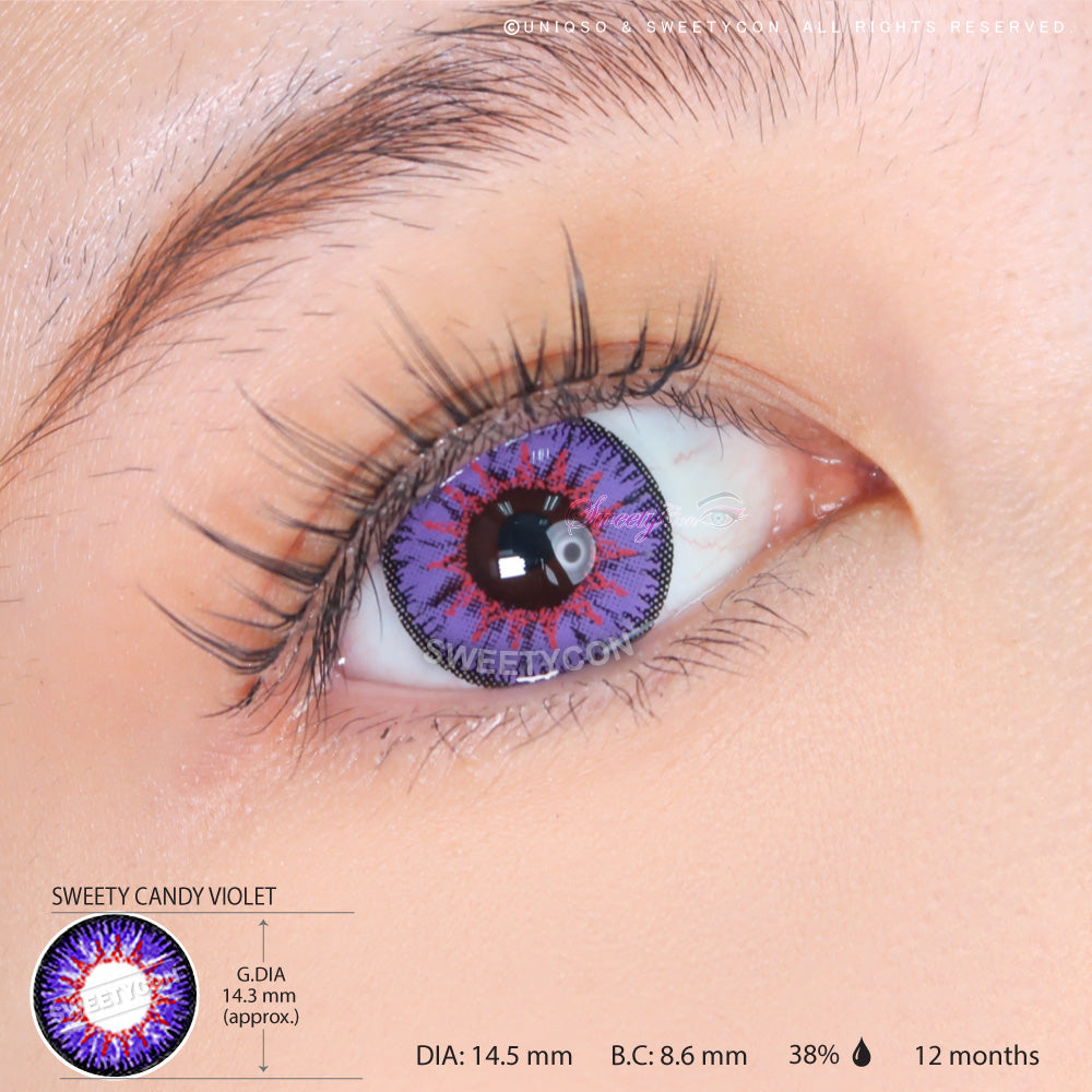 Sweety Candy Violet (1 lens/pack)-Colored Contacts-SweetyCon