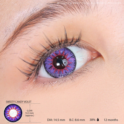 Sweety Candy Violet (1 lens/pack)-Colored Contacts-SweetyCon