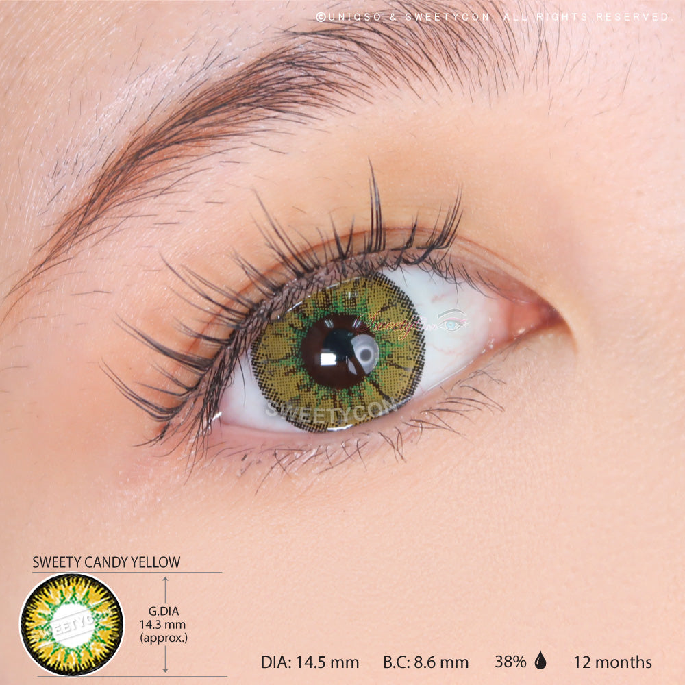 Sweety Candy Yellow (1 lens/pack)-Colored Contacts-SweetyCon