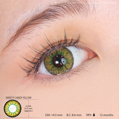 Sweety Candy Yellow (1 lens/pack)-Colored Contacts-SweetyCon