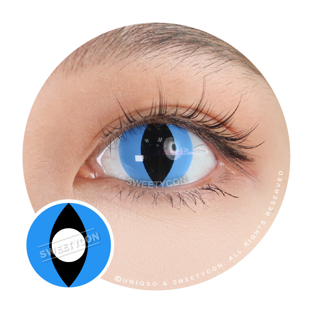 Sweety Crazy Aqua Cat (1 lens/pack)-Crazy Contacts-SweetyCon
