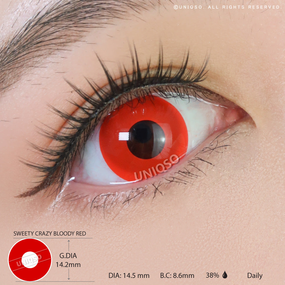 Sweety Crazy Bloody Red - 1 Day Disposable (1 lens/pack)-Crazy Contacts-SweetyCon