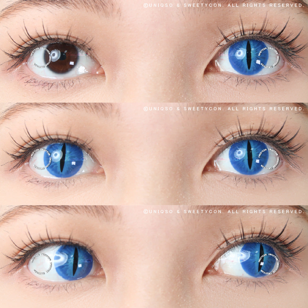 Sweety Crazy Blue Demon Eye / Cat Eye (New) (1 lens/pack)-Crazy Contacts-SweetyCon
