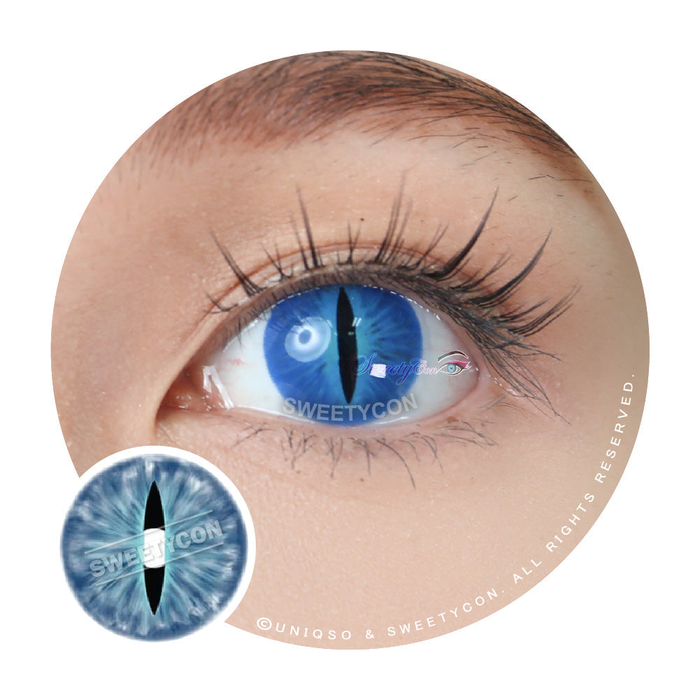 Sweety Crazy Blue Demon Eye / Cat Eye (New) (1 lens/pack)-Crazy Contacts-SweetyCon