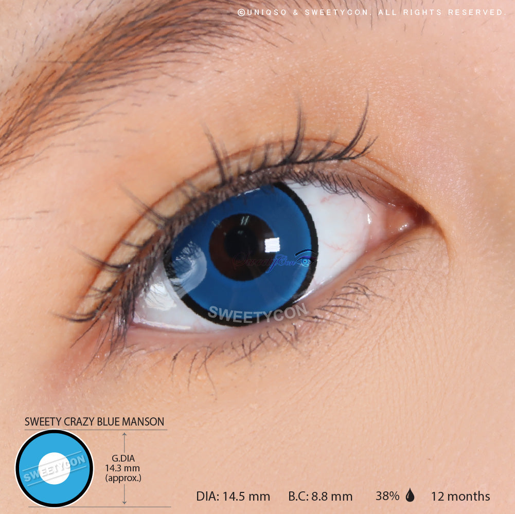 Sweety Crazy Blue Manson/ Blue Zombie (1 lens/pack)-Crazy Contacts-SweetyCon