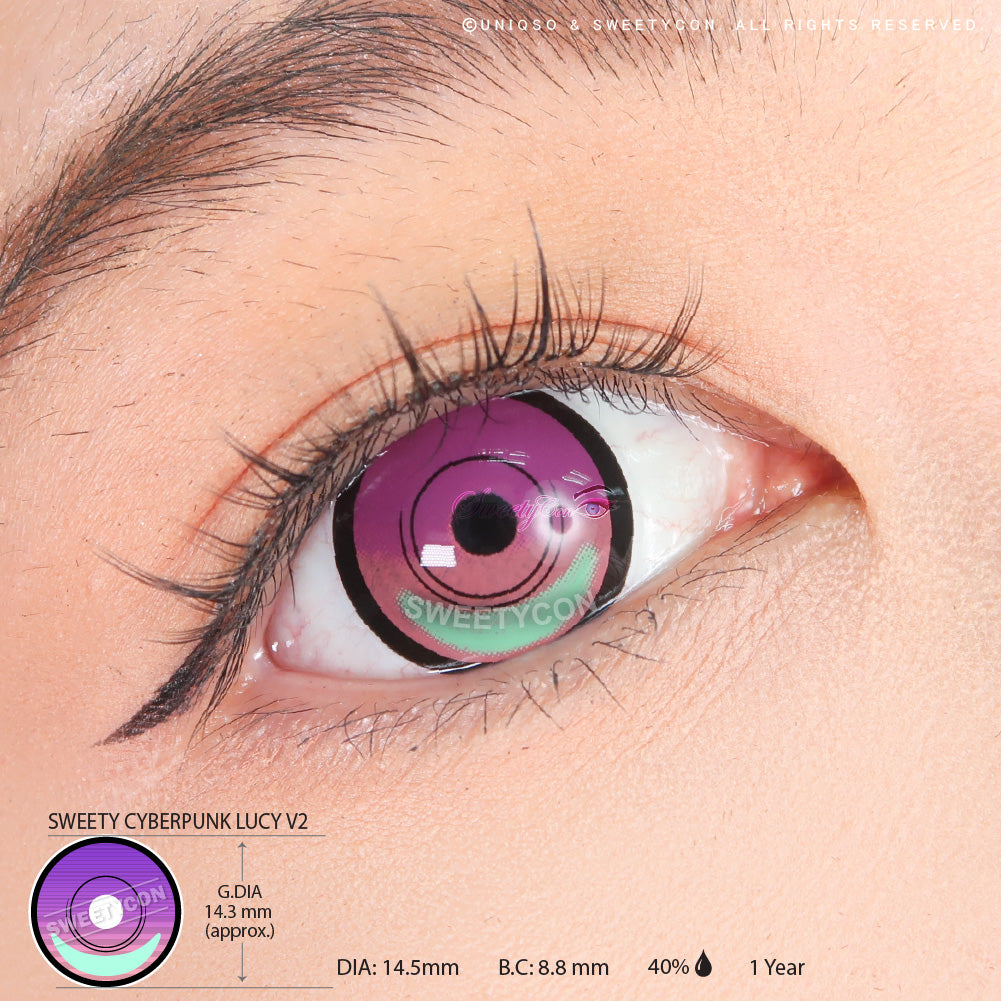 Sweety Crazy Cyber Violet V2 (1 lens/pack)-Colored Contacts-SweetyCon