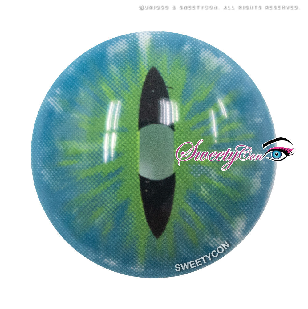 Sweety Crazy Dark Green Demon Eye / Cat Eye (New) (1 lens/pack)-Crazy Contacts-SweetyCon