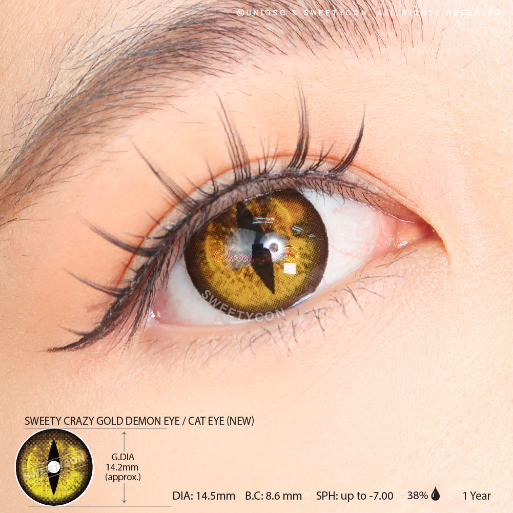 Sweety Crazy Gold Demon Eye / Cat Eye (New) (1 lens/pack) – SweetyCon