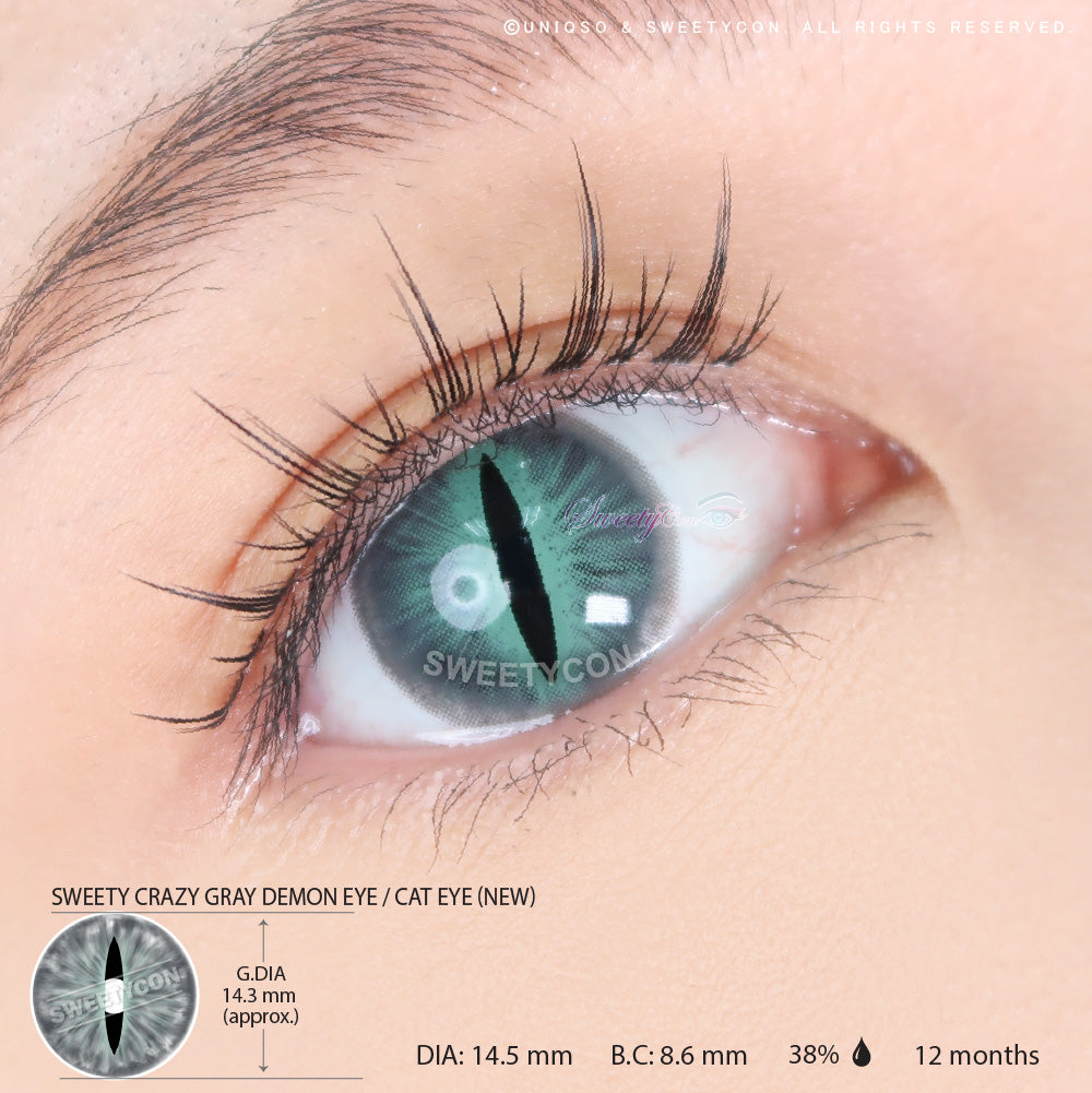 Sweety Crazy Gray Demon Eye / Cat Eye (New) (1 lens/pack)-Crazy Contacts-SweetyCon