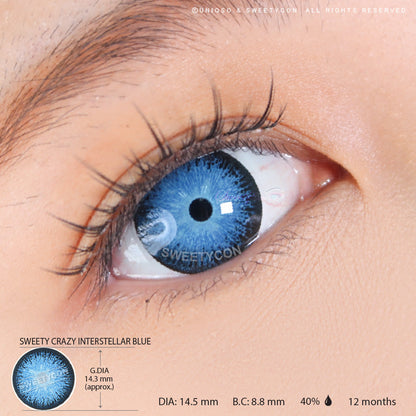 Sweety Crazy Interstellar Blue (1 lens/pack)-Colored Contacts-SweetyCon