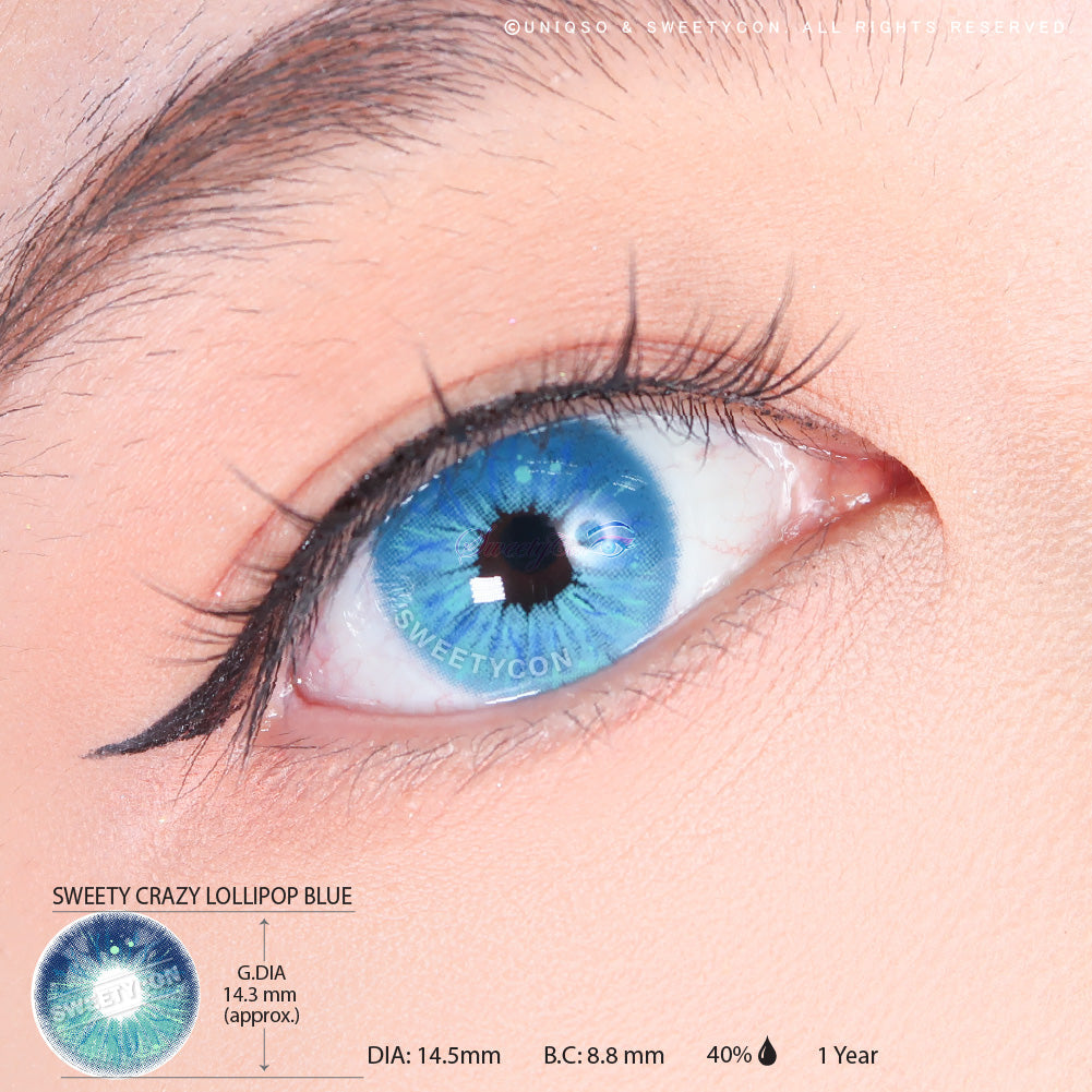 Sweety Crazy Lollipop Blue (1 lens/pack)-Colored Contacts-SweetyCon