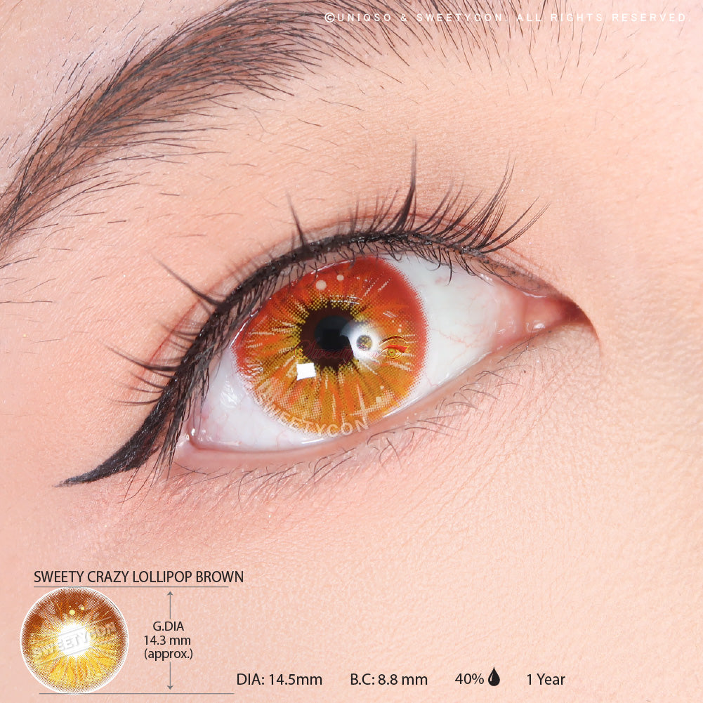 Sweety Crazy Lollipop Brown (1 lens/pack)-Colored Contacts-SweetyCon