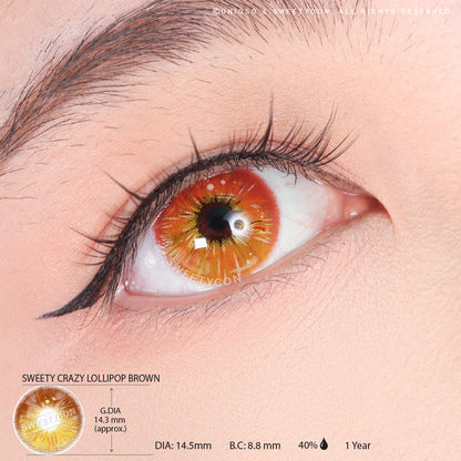 Sweety Crazy Lollipop Brown (1 lens/pack)-Colored Contacts-SweetyCon
