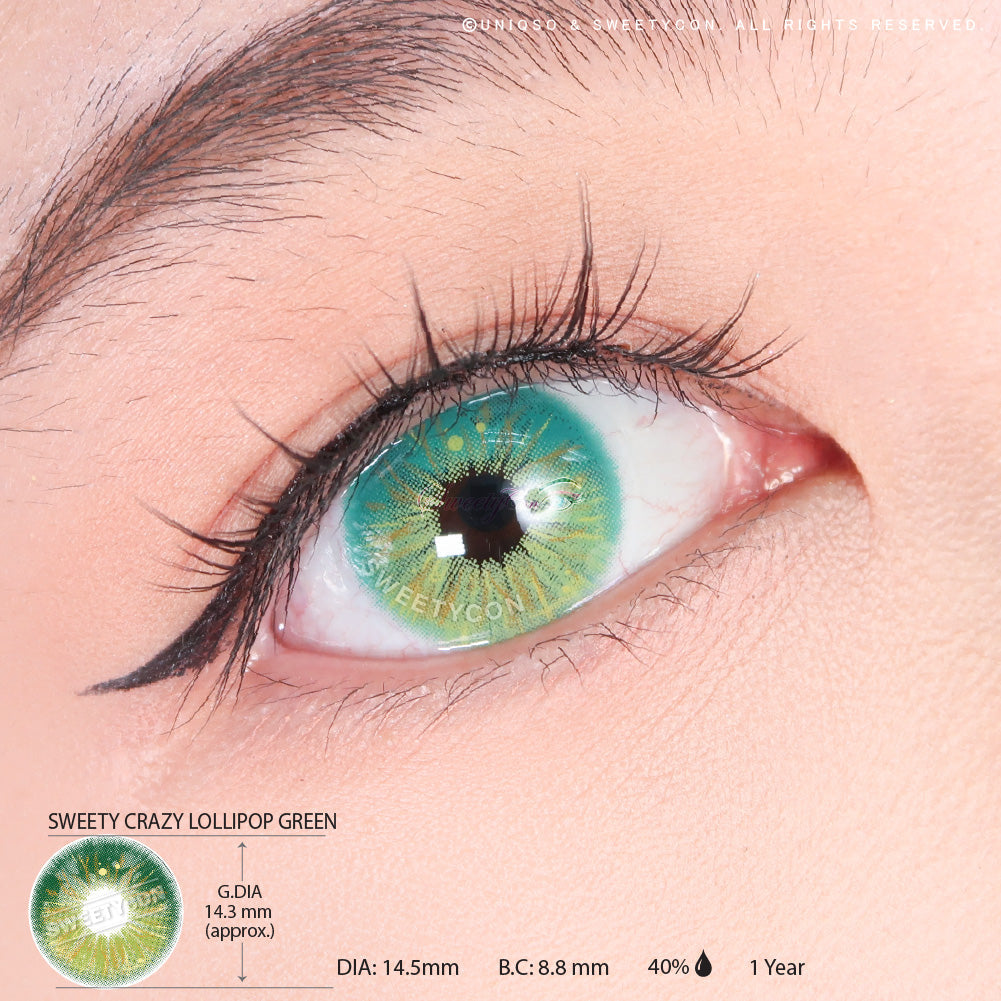 Sweety Crazy Lollipop Green (1 lens/pack)-Colored Contacts-SweetyCon
