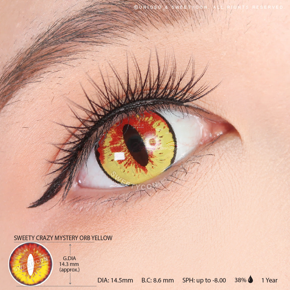 Sweety Crazy Mystery Orb Yellow (1 lens/pack)-Crazy Contacts-SweetyCon