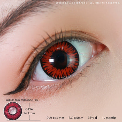 Sweety Crazy New Werewolf Red (1 lens/pack)-Crazy Contacts-SweetyCon