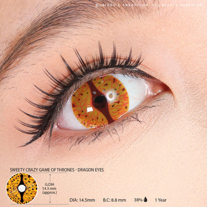 Sweety Crazy Orange Dragon Eyes (1 lens/pack)-Crazy Contacts-SweetyCon