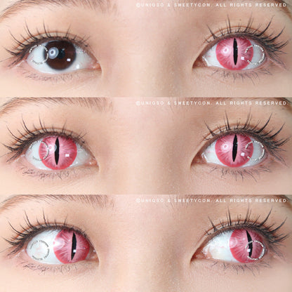 Sweety Crazy Pink Demon Eye / Cat Eye (New) (1 lens/pack)-Crazy Contacts-SweetyCon