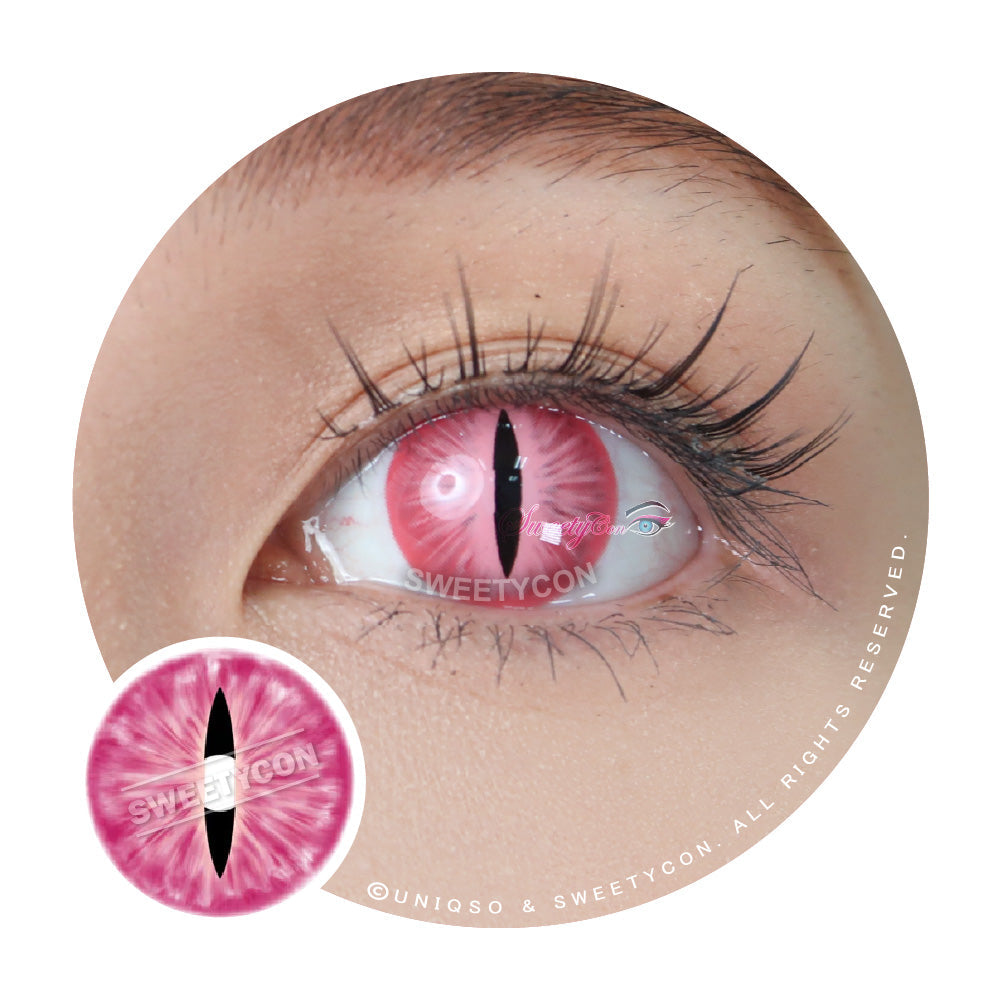 Sweety Crazy Pink Demon Eye / Cat Eye (New) (1 lens/pack)-Crazy Contacts-SweetyCon
