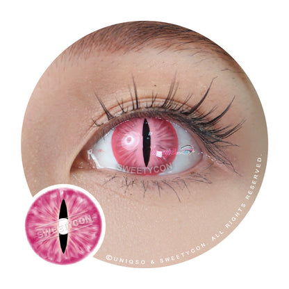 Sweety Crazy Pink Demon Eye / Cat Eye (New) (1 lens/pack)-Crazy Contacts-SweetyCon