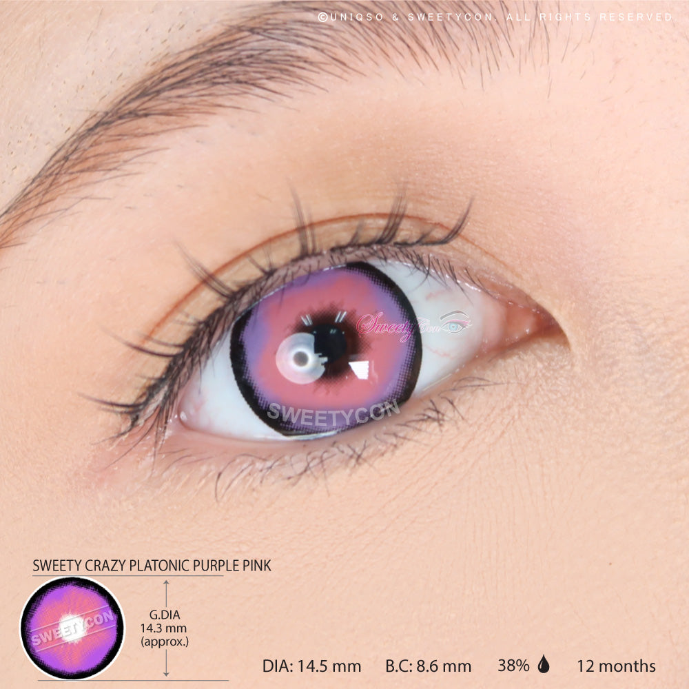 Sweety Crazy Platonic Violet Pink (1 lens/pack)-Crazy Contacts-SweetyCon