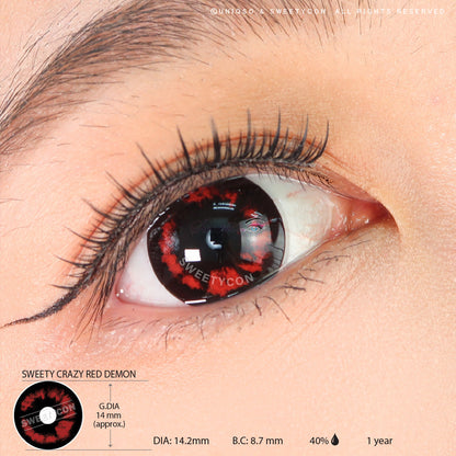 Sweety Crazy Red Demon (1 lens/pack)-Crazy Contacts-SweetyCon