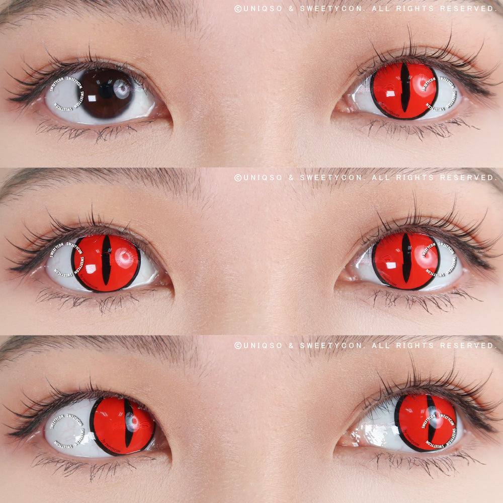 Sweety Crazy Red Demon Eye / Cat Eye (1 lens/pack)-Crazy Contacts-SweetyCon