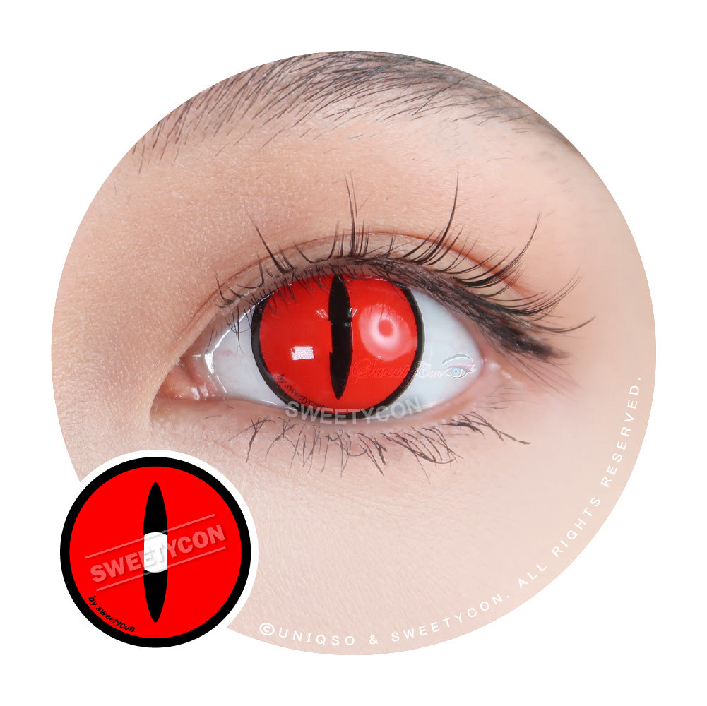 Sweety Crazy Red Demon Eye / Cat Eye (1 lens/pack)-Crazy Contacts-SweetyCon