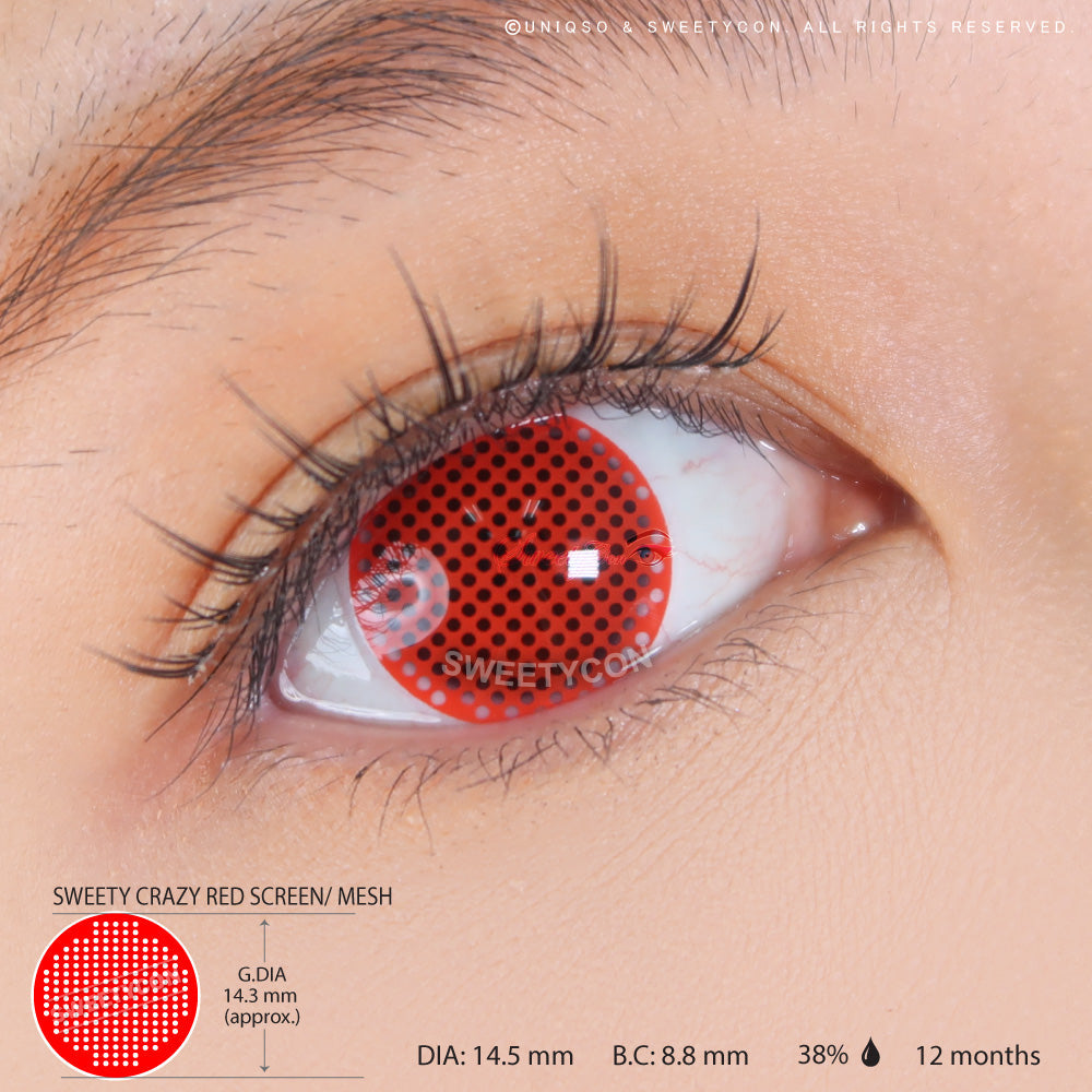 Sweety Crazy Red Screen/ Mesh II (1 lens/pack)-Crazy Contacts-SweetyCon