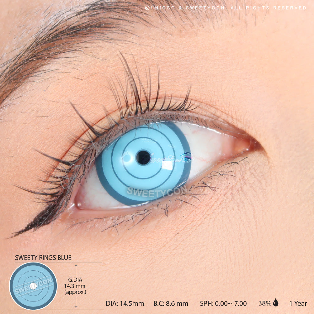 Sweety Crazy Rings Blue (1 lens/pack)-Crazy Contacts-SweetyCon