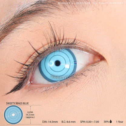Sweety Crazy Rings Blue (1 lens/pack)-Crazy Contacts-SweetyCon