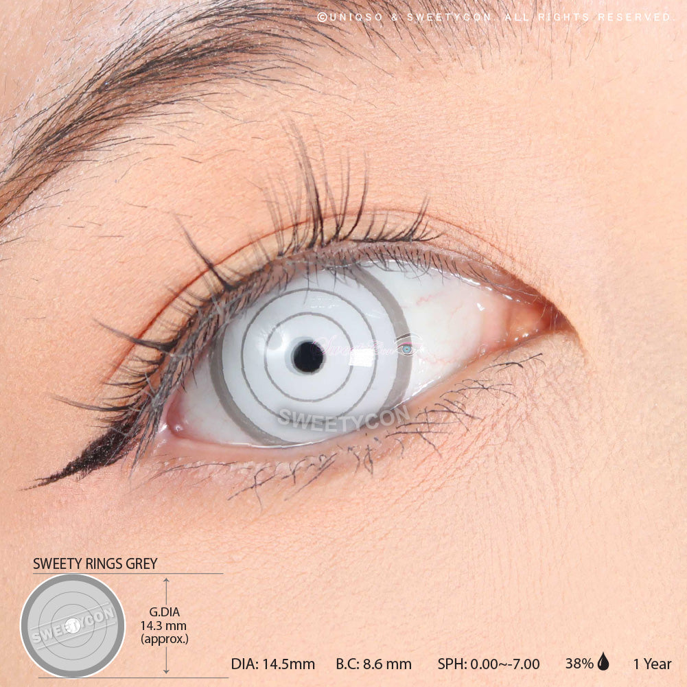 Sweety Crazy Rings Grey (1 lens/pack)-Crazy Contacts-SweetyCon