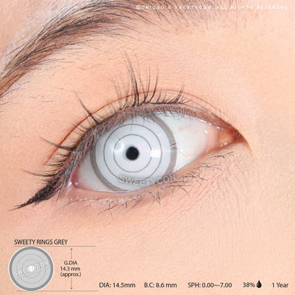 Sweety Crazy Rings Grey (1 lens/pack)-Crazy Contacts-SweetyCon