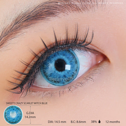 Sweety Crazy Scarlet Witch Blue (1 lens/pack)-Crazy Contacts-SweetyCon