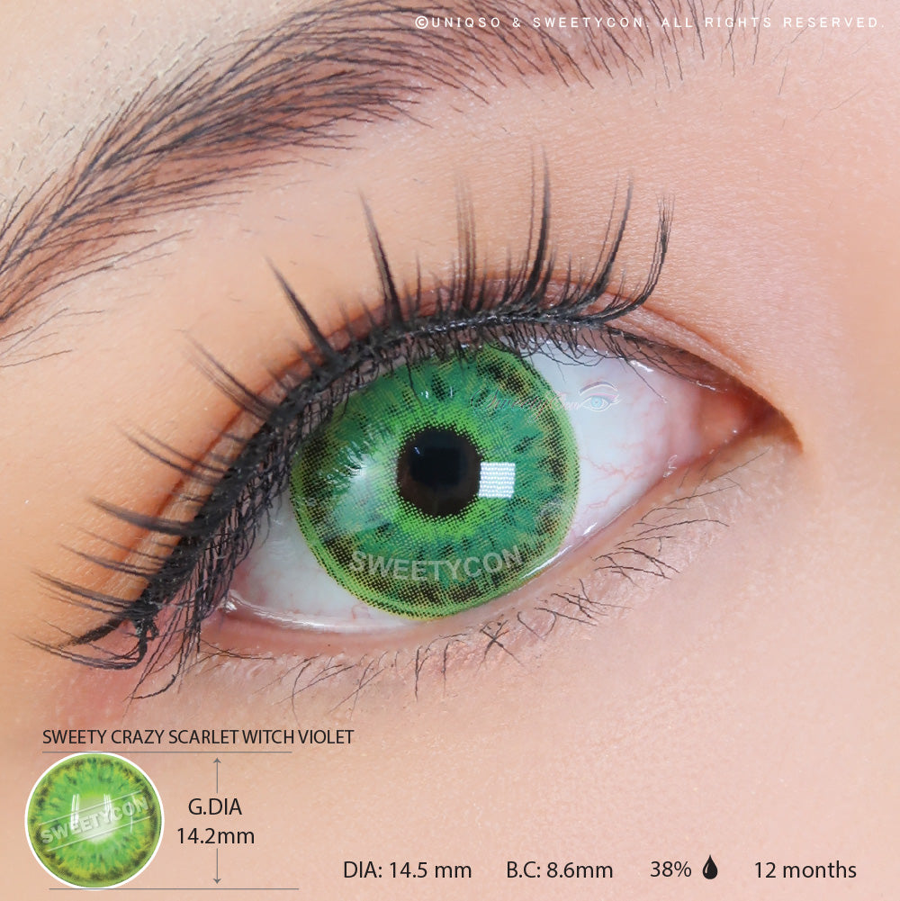 Sweety Crazy Scarlet Witch Green (1 lens/pack)-Crazy Contacts-SweetyCon