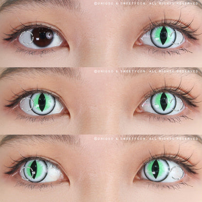 Sweety Crazy Sexy Cat Eye Green (1 lens/pack)-Crazy Contacts-SweetyCon