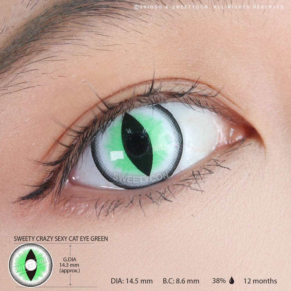 Sweety Crazy Sexy Cat Eye Green (1 lens/pack) – SweetyCon