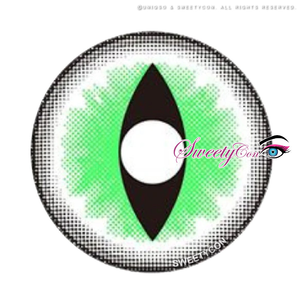 Sweety Crazy Sexy Cat Eye Green (1 lens/pack)-Crazy Contacts-SweetyCon