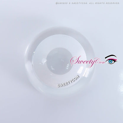 Sweety Crazy Solid White/Whiteout - With Prescription (1 lens/pack)-Crazy Contacts-SweetyCon