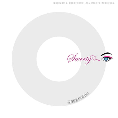 Sweety Crazy Solid White/Whiteout - With Prescription (1 lens/pack)-Crazy Contacts-SweetyCon