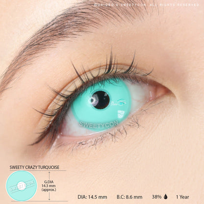Sweety Crazy Turquoise (1 lens/pack)-Colored Contacts-SweetyCon