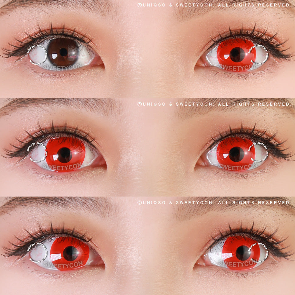 Sweety Crazy UV Glow Red (1 lens/pack)-UV Contacts-SweetyCon