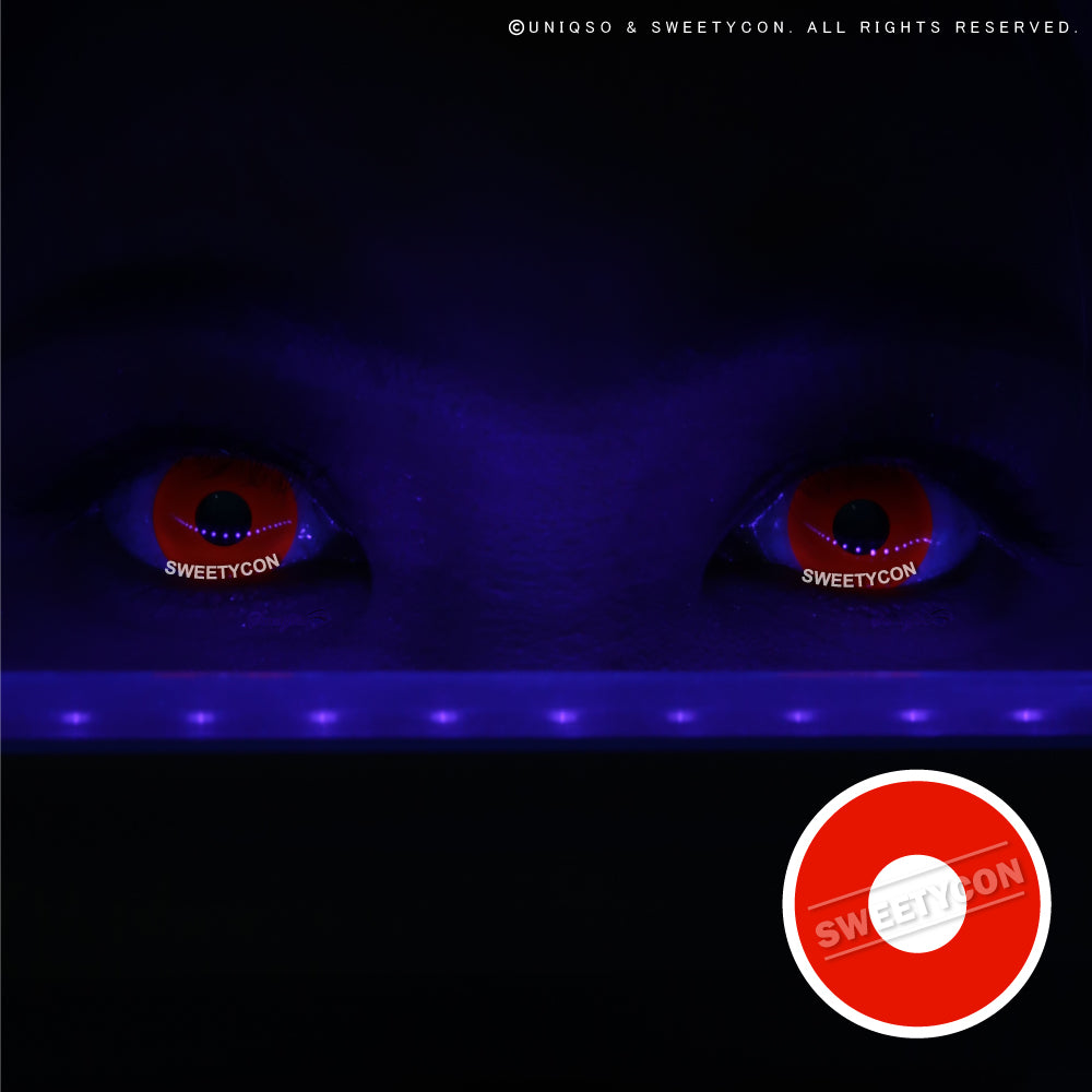 Sweety Crazy UV Glow Red (1 lens/pack)-UV Contacts-SweetyCon
